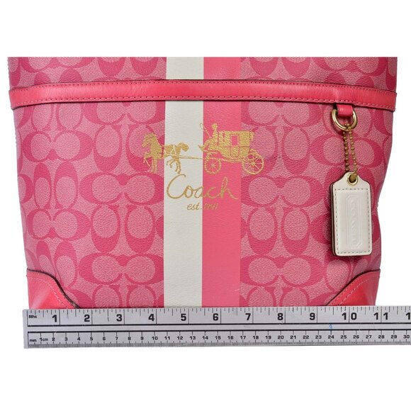 Coach Pink Tote with Signature Monogram - Picture 9 of 12